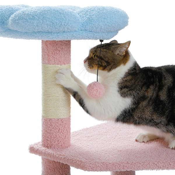 cenadinz Small Cat Height Flower Cat Tree with Large Metal