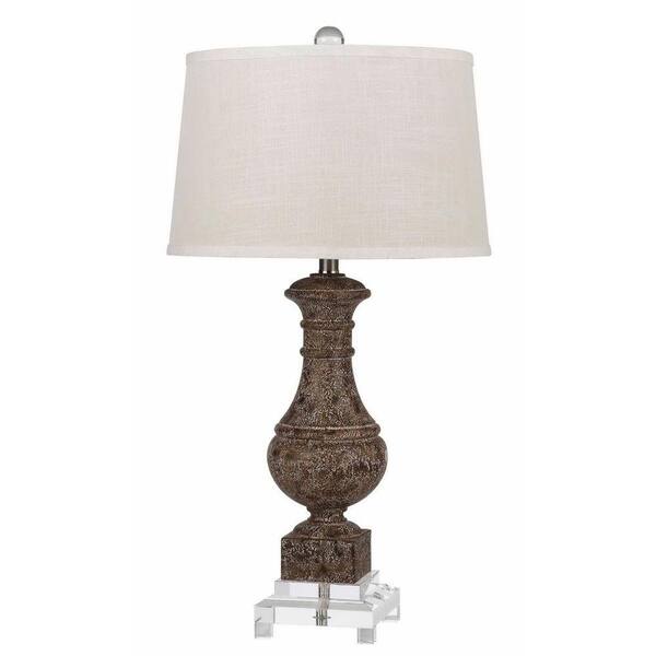 CAL Lighting 30 in. Sable Resin Table Lamp with Crystal Base