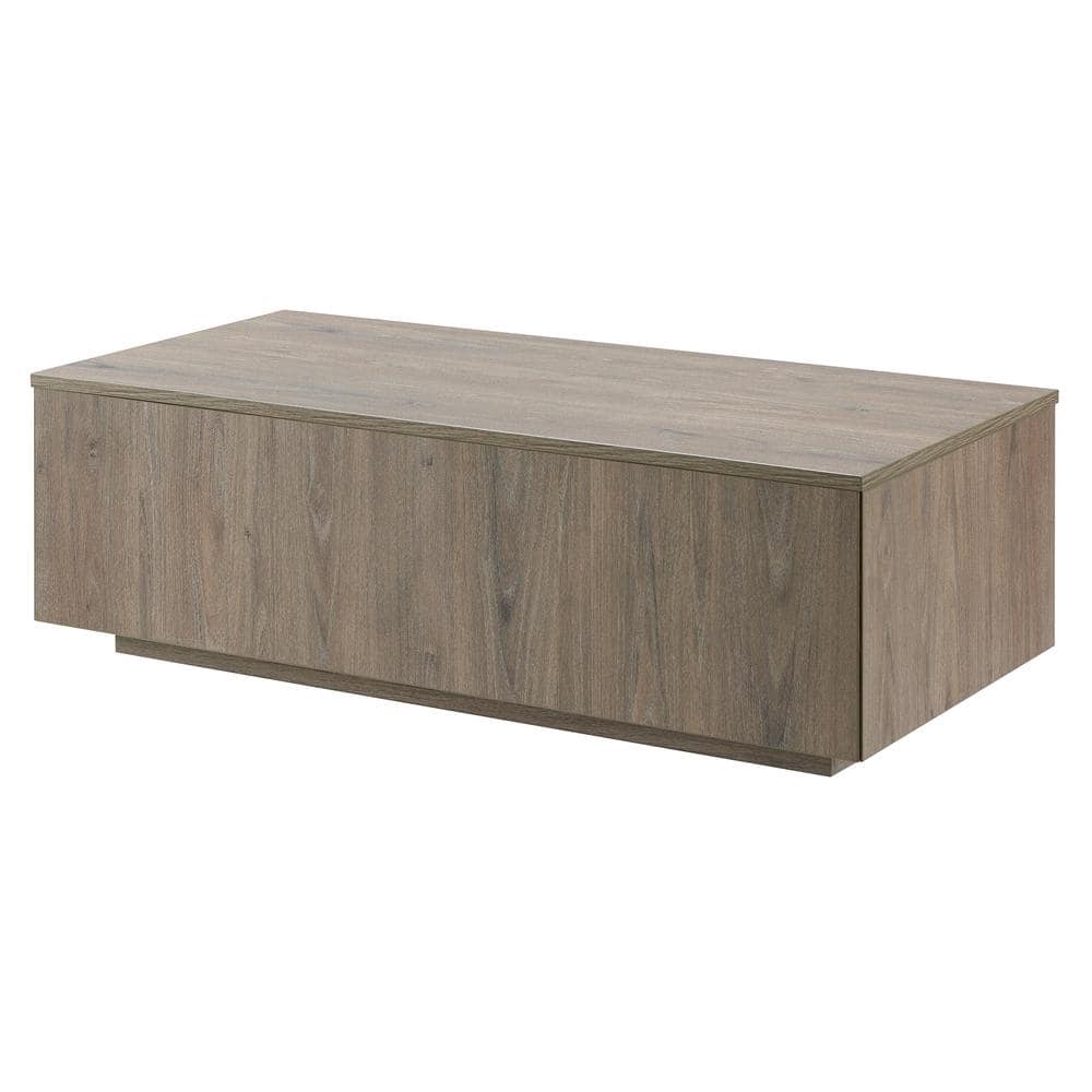 Antiqued Gray Oak Rectangular Wood Coffee Table, 48"