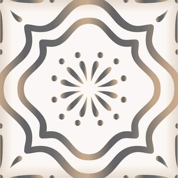 MI ALMA 4 in. x 4 in. Gold, Gray and Off-White B511 Vinyl Peel and Stick Tile (24 Tiles, 2.67 sq. ft./pack)