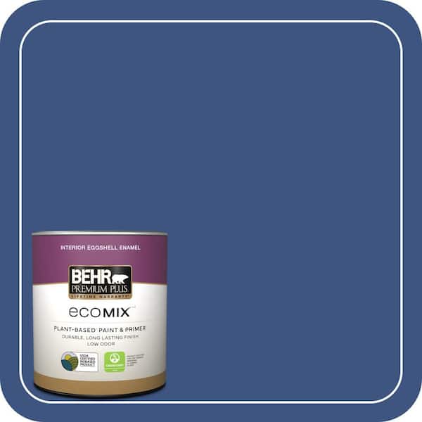 BEHR PREMIUM PLUS 1 qt. SG600 Deep Azure Eggshell Enamel