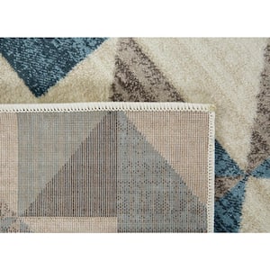 Heritage Scope Blue/Grey 3 ft. x 5 ft. Plush Accent Rug