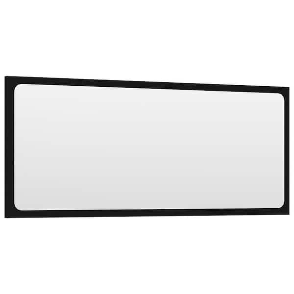Unbranded 35.4 in. W x 14.6 in. H Rectangular Wood Framed Wall Mount Modern Decor Bathroom Vanity Mirror
