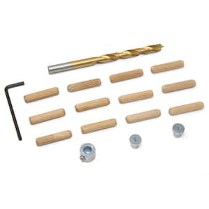 1/4 in. Wooden Doweling Kit with Drill Bit, Stop Collar and Fluted Birch Wood Dowels