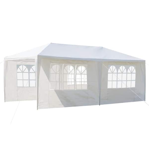 Karl home 10 ft. x 20 ft. White Party Wedding Tent Canopy 4 Sidewall