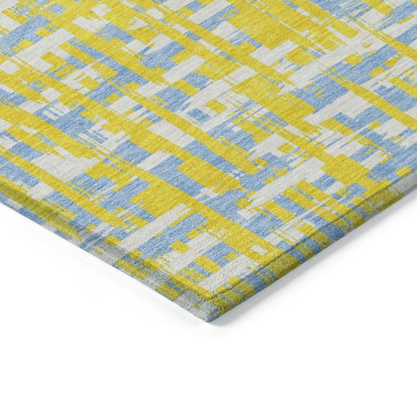 Chantille Machine Washable Indoor/Outdoor Abstract ACN1060 Yellow 9 ft. x 12 ft. Area Rug