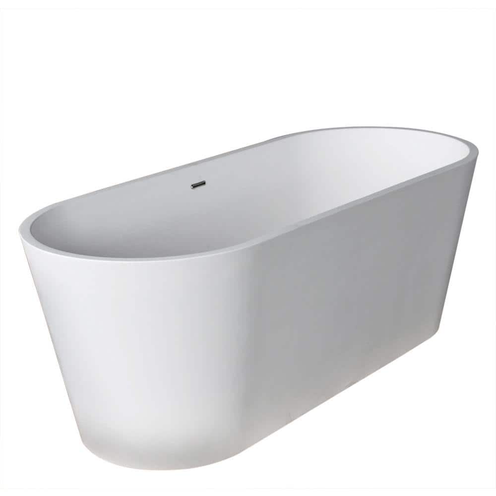 Kosima Series 67 in. x 28 in. Flat Bottom Solid Surface Freestanding Soakin