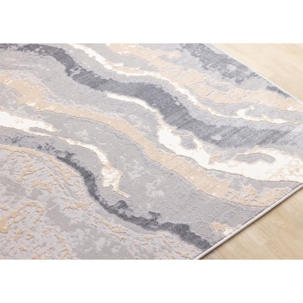Zephyr Collections 5 ft. x 8 ft. Taupe Organic Indoor Area Rug