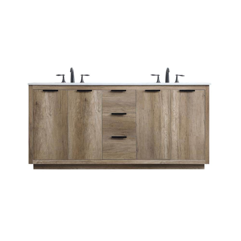 72 in. W x 22 in. D x 34 in. H Bath Vanity in Natural Oak with White Engineered Marble Top price history on PriceWatchPro