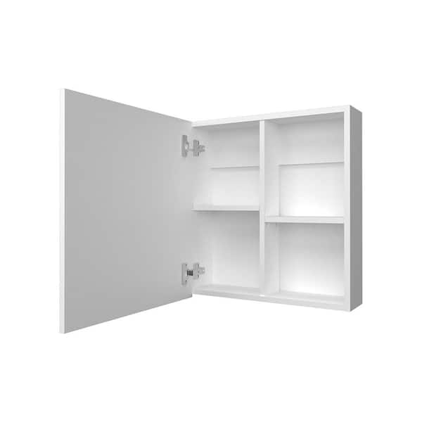 White 19.7 in W x 21.1 in. H Coastal Rectangle MDF Framed Mirror Wall Mirror Vanity Mirror