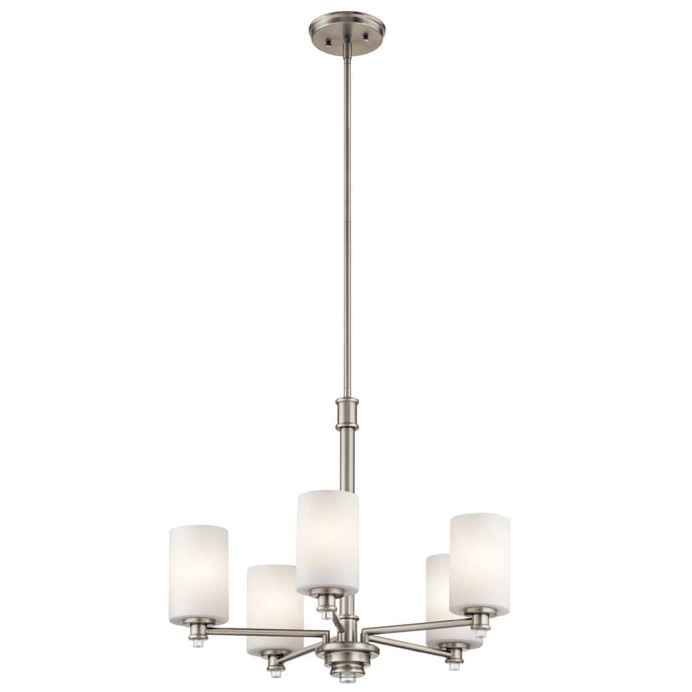 KICHLER Joelson 24 in. 5-Light Brushed Nickel Transitional Shaded ...