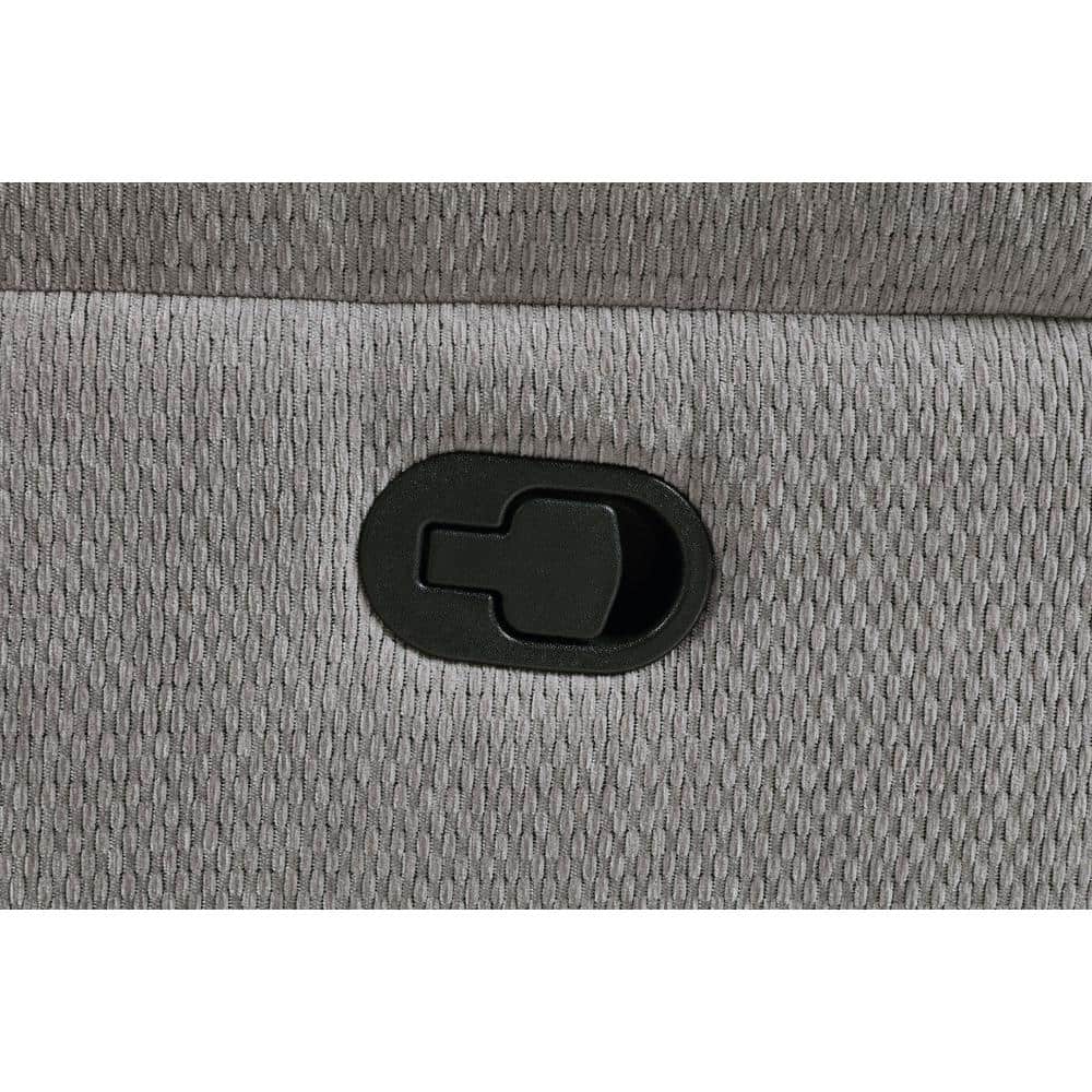 Gilson Gray Chenille Fabric Manual Reclining Sofa with Pillow-Top Arms