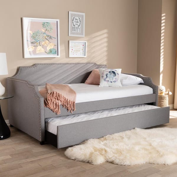 Baxton Studio Ally Gray Twin Daybed with Trundle 151 9017 HD The