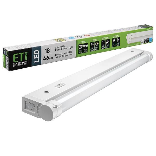 Eti 18 In Linkable Led Beam Adjustable, Led Under Cabinet Lighting Hardwired Dimmable