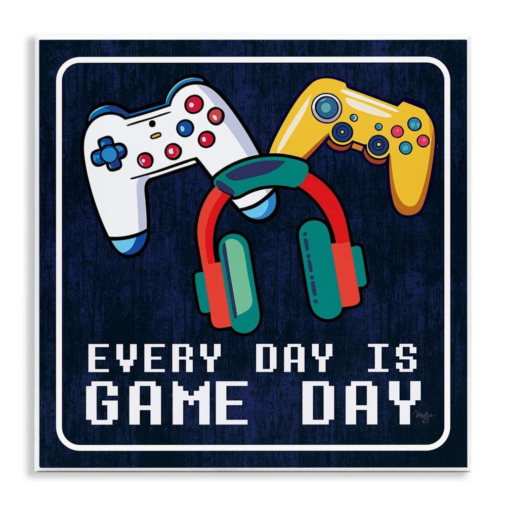 Every Day Game Day Wall Plaque Art 12 in. x 12 in., design by Mollie B.