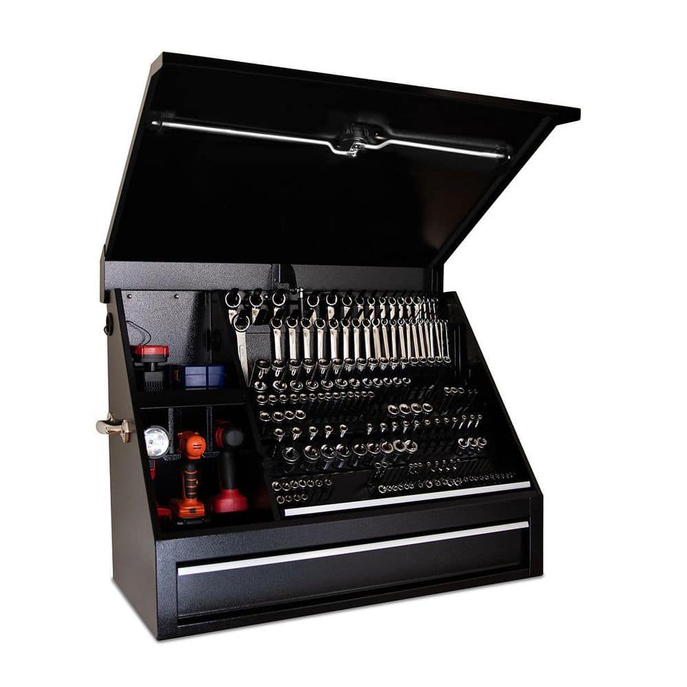 Black Powder Coated Steel Lockable Triangle Tool Storage Box