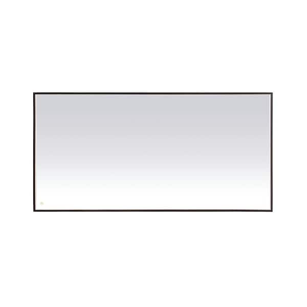 Unbranded Timeless Home 72 in. W x 36 in. H Aluminum Black LED Mirror