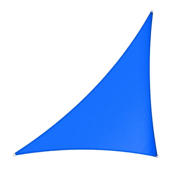 16 ft. x 16 ft. x 22.6 ft. Blue Right Triangle Sun Shade Sail Canopy Fabric Cloth
