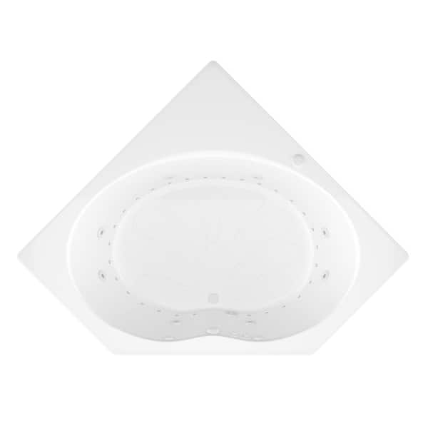 Carnelian 5 ft. Center Drain Whirlpool and Air Bath Tub in White