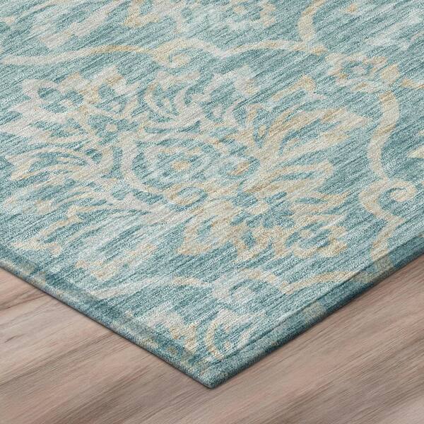 Chantille Machine Washable Indoor/Outdoor Abstract ACN3150 Teal 2 ft. x 3 ft. Accent Rug