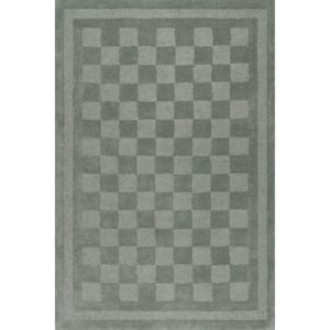 Emily Henderson Robyn Wool Green 9 ft. x 12 ft. Indoor/Outdoor Patio Rug