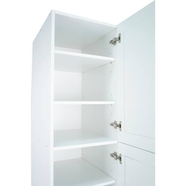 Cambridge Everest 18 in. W x 24 in. D x 90 in. H Ready to Assemble Shaker Pantry Kitchen Cabinet in White
