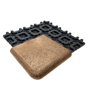 Bullnose Corner Paver  9 in. x 9 in. x 1.25 in. Olive Composite (1 Piece / 18 Linear in.)