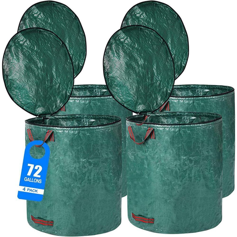 72 Gal. Leaf Bag, Reusable Lawn and Leaf Garden Bag with Reinforced ...