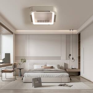 23 in. Indoor White Flush Mount Modern Ceiling Fans with Dimmable LED Light 6 Speed Remote Control