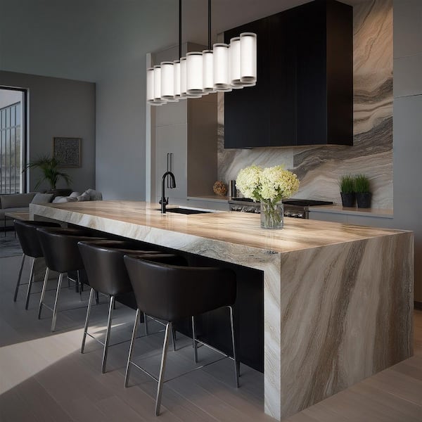 WAC Lighting Troop 38 in. Black Indoor Linear Pendant Light with