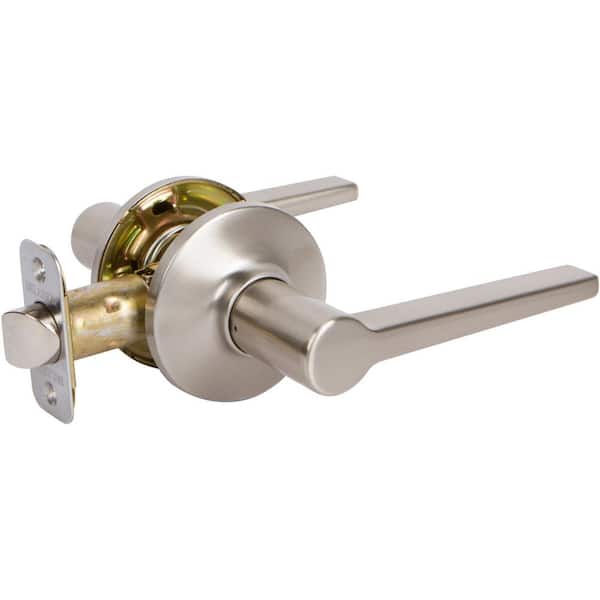 Tulina Contemporary Style Satin Nickel Straight Rectangle Hall/Closet Passage Set Door Lever