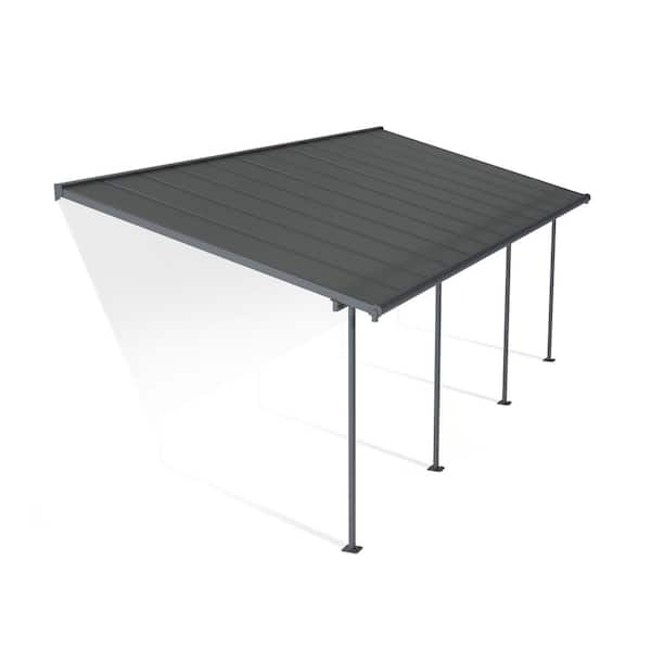 Sierra 10 ft. x 24 ft. Gray/Gray Aluminum Patio Cover