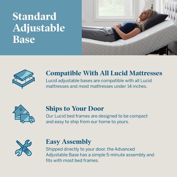 Lucid Comfort Collection Standard Adjustable Bed Base - Twin XL