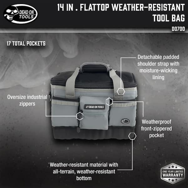14 in. FlatTop Weather Resistant Tool Bag