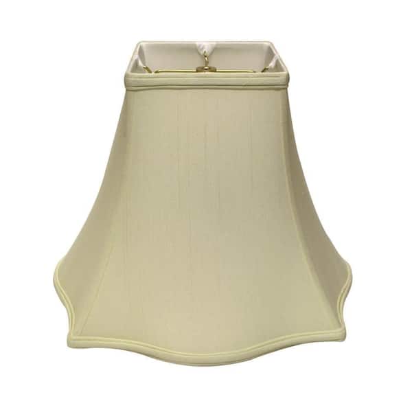 8 in. White Silk Bell Lamp Shade with Spider Fitter