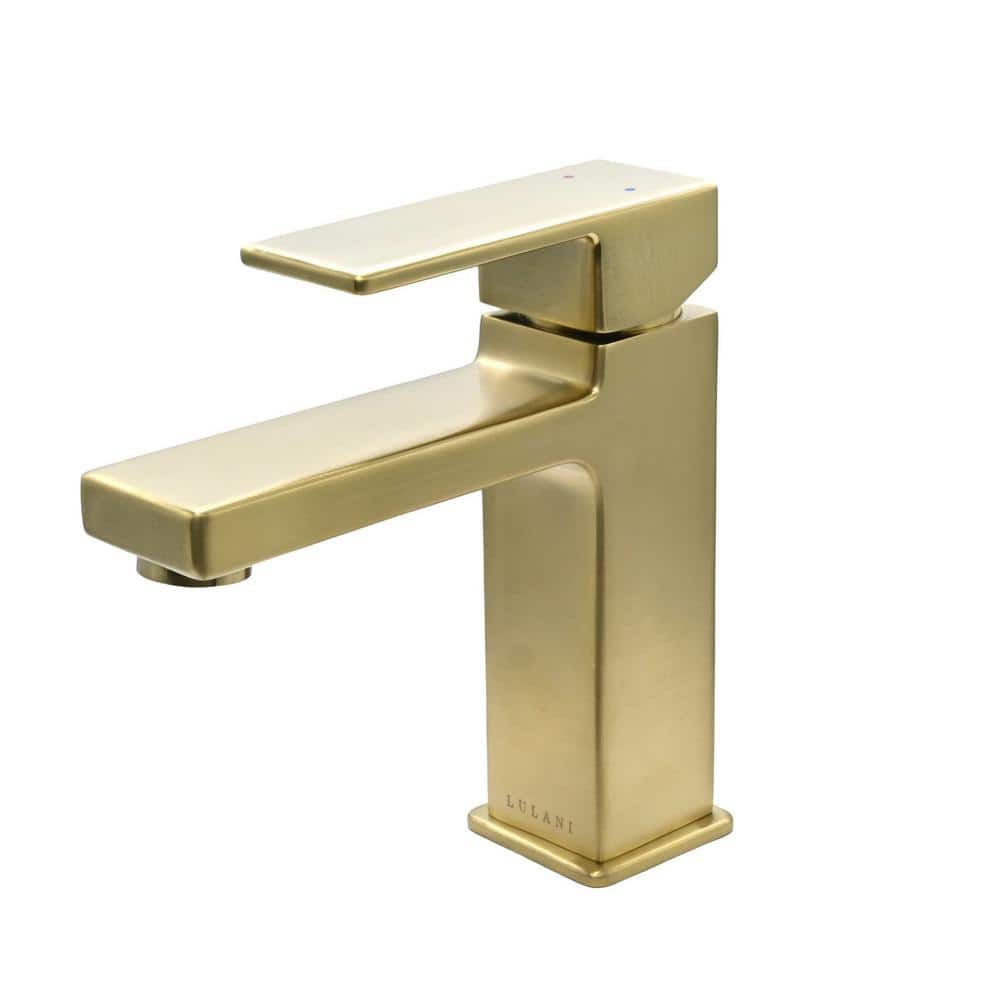 Capri Champagne Gold Brass Single Hole Bathroom Faucet