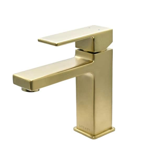 Lulani Capri Single Hole Single-Handle Bathroom Faucet in Champagne ...