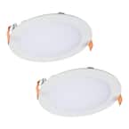 HLB 6 in. Color Selectable New Construction or Remodel Canless Recessed Integrated LED Kit (2-Pack)