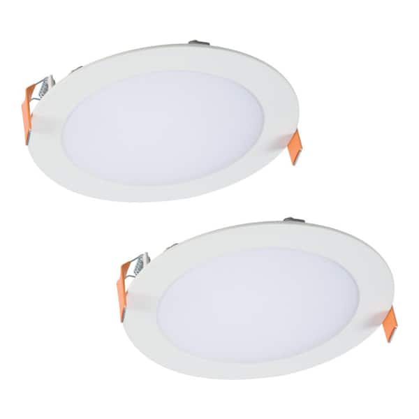 Halo HLB 6 in. Color Selectable New Construction or Remodel Canless Recessed Integrated LED Kit (2-Pack)