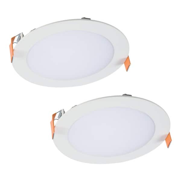 HLB 6 in. Color Selectable New Construction or Remodel Canless Recessed Integrated LED Kit (2-Pack)