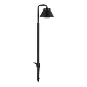 Ludlow Low Voltage Black Hardwired LED Weather Resistant Path Light With Frosted Plastic Shade