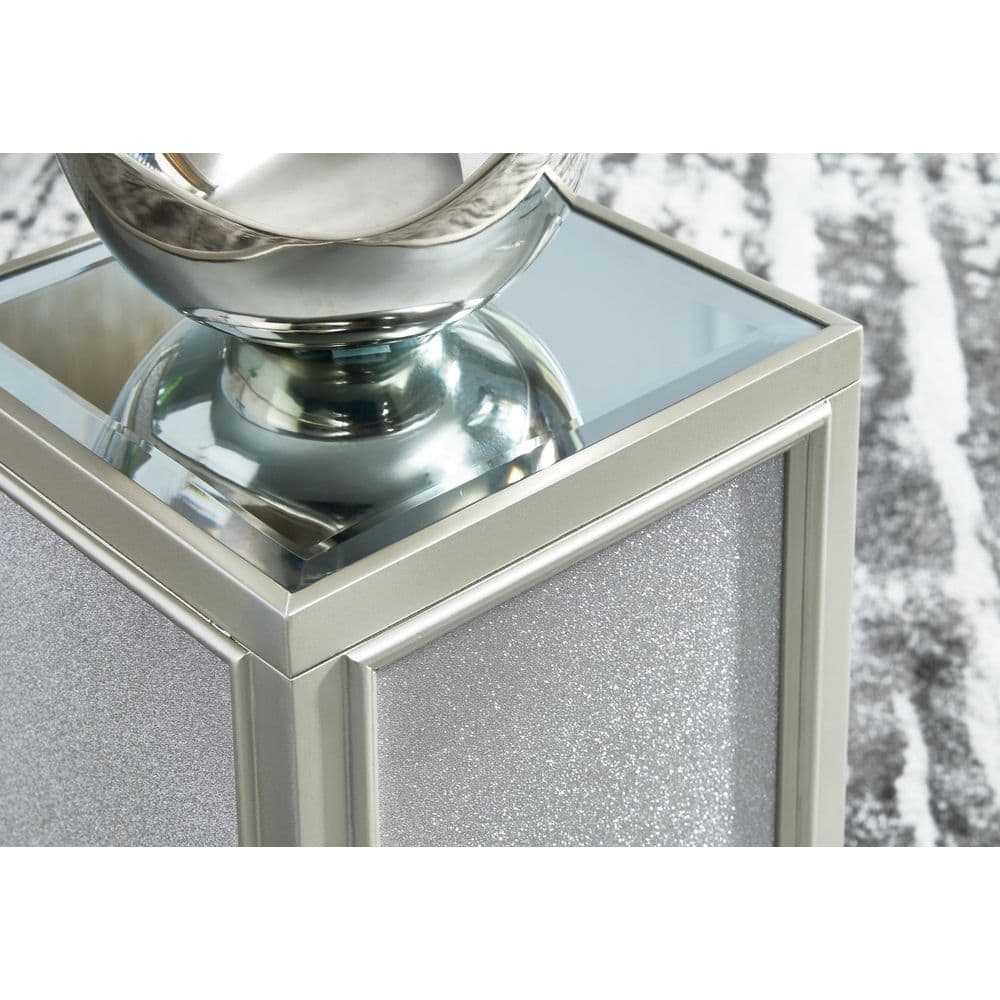 Hollywood Glamour Silver Square Mirrored Nesting End Tables