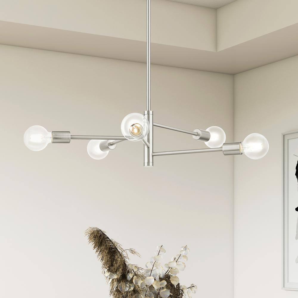 Bannister 5-Light Brushed Nickel Sputnik Chandelier