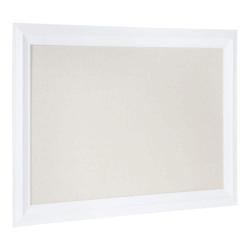 Kate and Laurel Whitley White Fabric Memo Board 218096 - The Home Depot