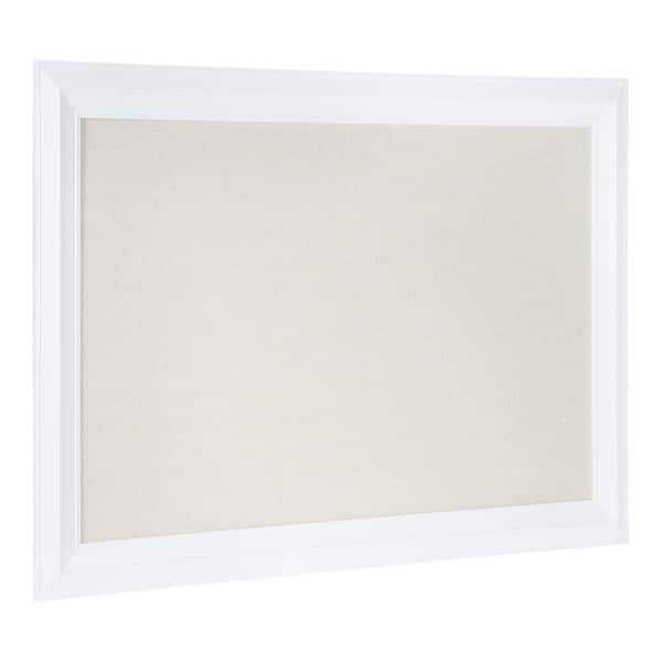 Kate and Laurel Whitley White Fabric Memo Board 218096 - The Home Depot