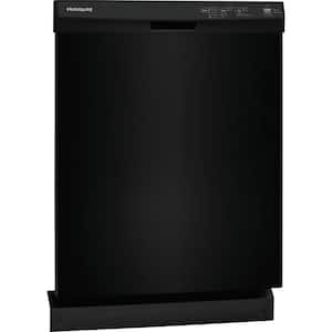 24 in Front Control Built-In Tall Tub Dishwasher in Black with 4-cycles and DishSense Sensor Technology