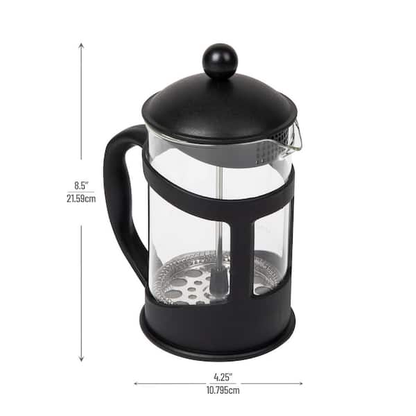 OGNI ORA French Press Coffee Maker, 12 Ounce (350 ml) Thickened  Borosilicate Glass Camping Coffee Makers with 3 Filter Screens, Coffee  Press Dishwasher Safe, Black black-12oz