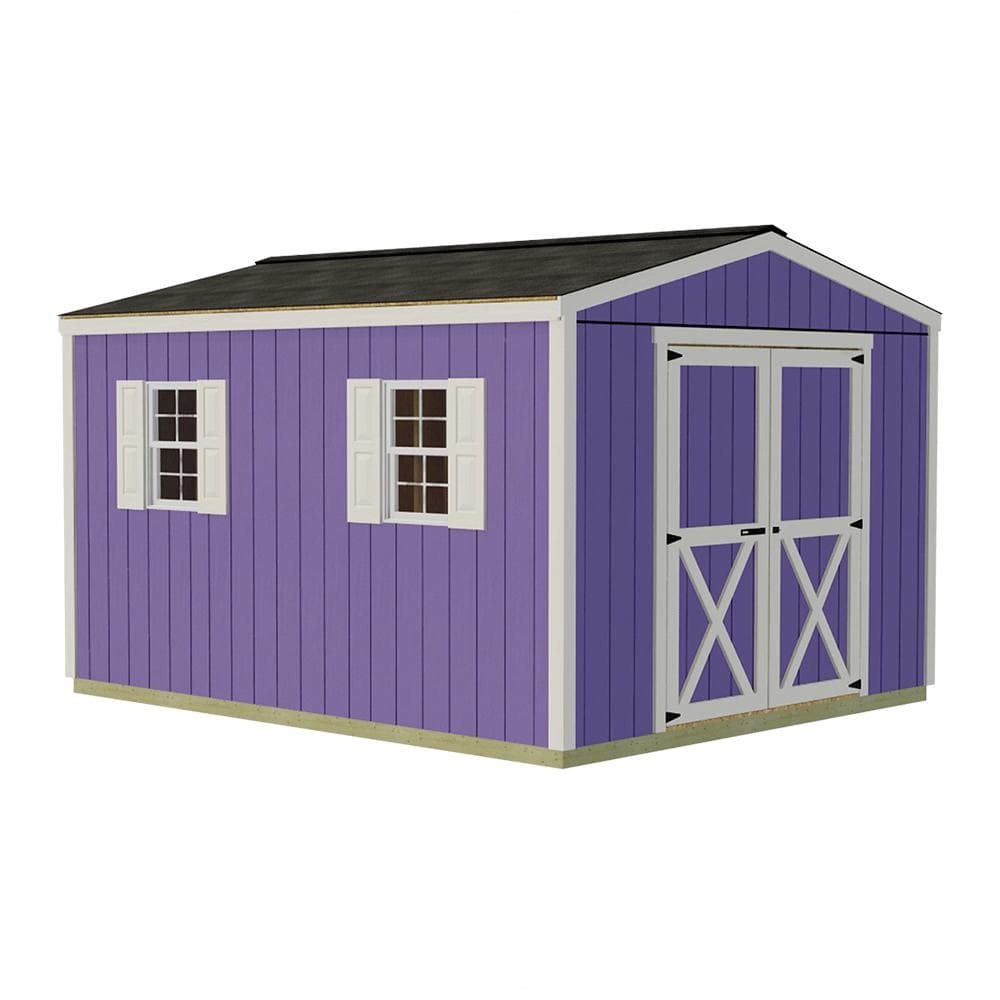 Elm 10' x 12' Gray Wood Storage Shed Kit with Windows