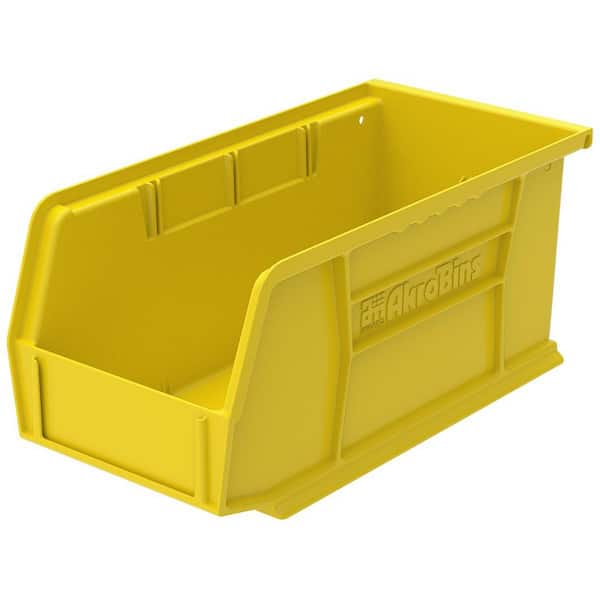 30230 Plastic Stackable Storage Bins, 10-7/8 in. x 5-1/2 in. x 5 in. Yellow, 12-pack