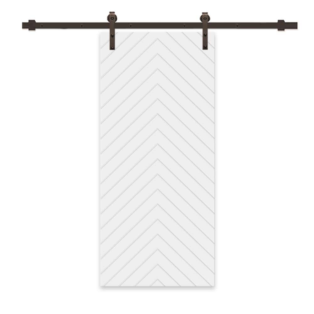 CALHOME Herringbone 30 in. x 80 in. Fully Assembled White Stained MDF